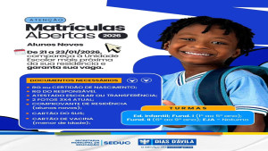 Dias d’Ávila abre período de matrículas para alunos novos da rede municipal em 2026