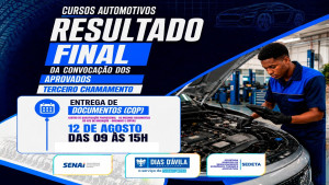 Prefeitura divulga 3º chamamento para cursos gratuitos de qualificação profissional na área automotiva