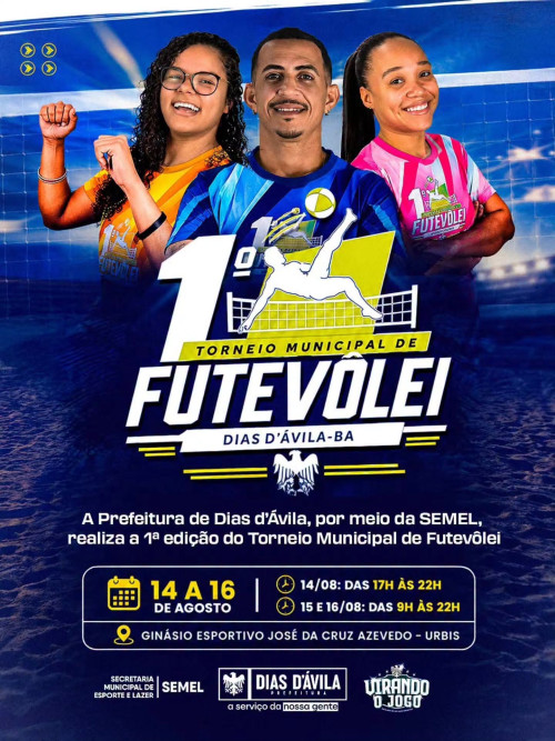 Vem aí a 1ª edição do Torneio Municipal de Futevôlei de Dias d’Ávila!