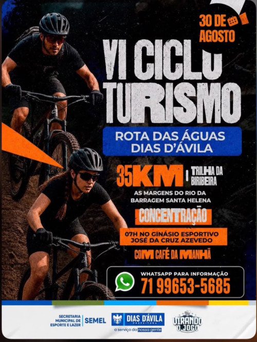 Ciclismo reúne atletas em percurso de 35 km pela Rota das Águas, em Dias d’Ávila